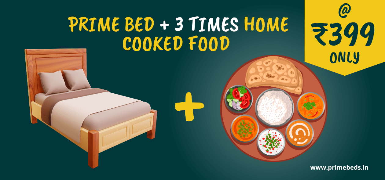 Food at 399 and bed with Primebeds